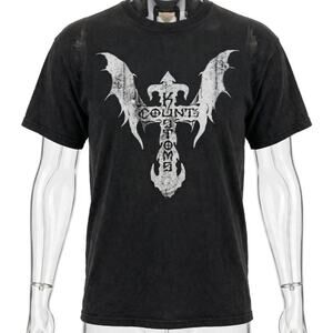 Count's Kustoms TShirt Mens XL Las Vegas Bat Wings Cross Biker Shop Danny Koker